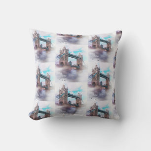 Tower Bridge London UK Canvas Throw Pillow