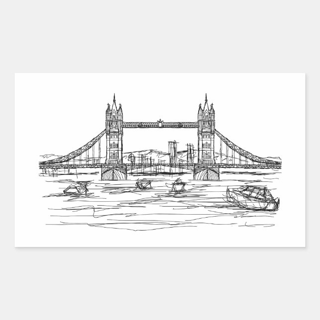 tower bridge of London Rectangular Sticker (Front)