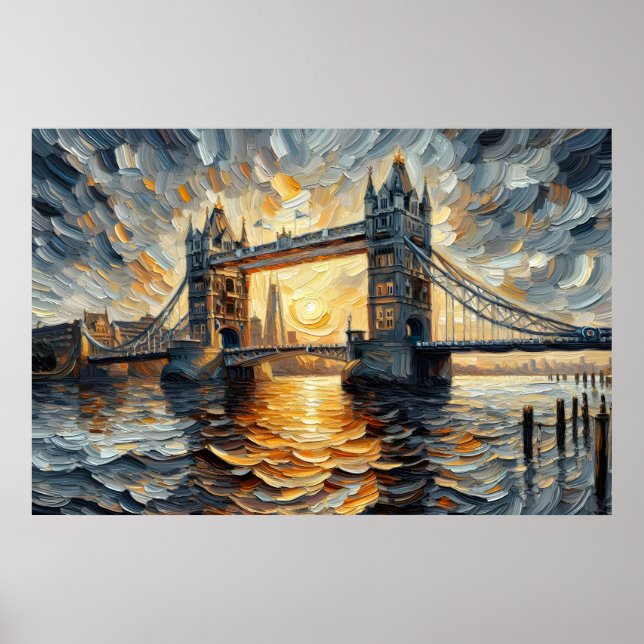 Tower Bridge Oil Painting Poster (Front)