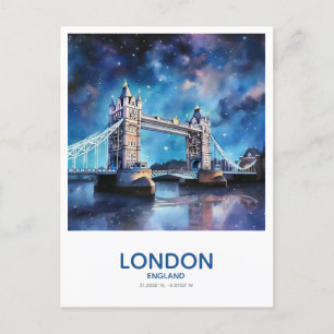 Tower Bridge Under the Stars - London, England Postcard