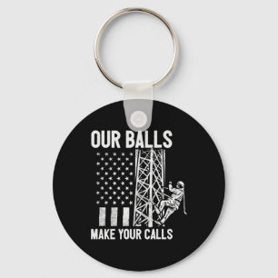 Tower Climber American Usa Flag Our Make Your Call Key Ring