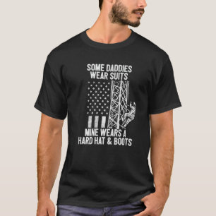 Tower Climber Daughter Son American Flag Fathers D T-Shirt