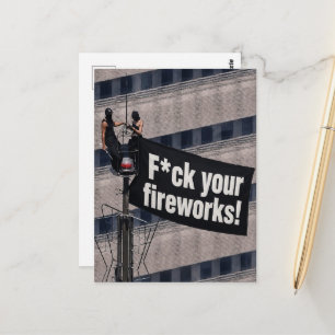 Tower Climbers F*ck Your Fireworks Postcard