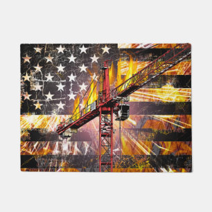 Tower Crane Operator Flag Doormat