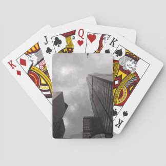 Tower in the city. playing cards