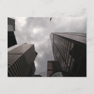 Tower in the city. postcard