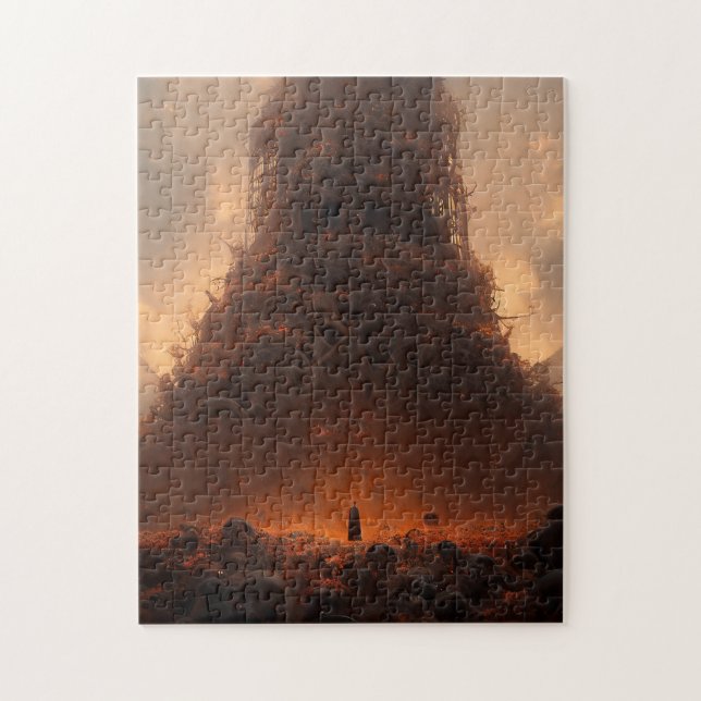 Tower Made Of Bones Dark Fantasy Art Jigsaw Puzzle (Vertical)