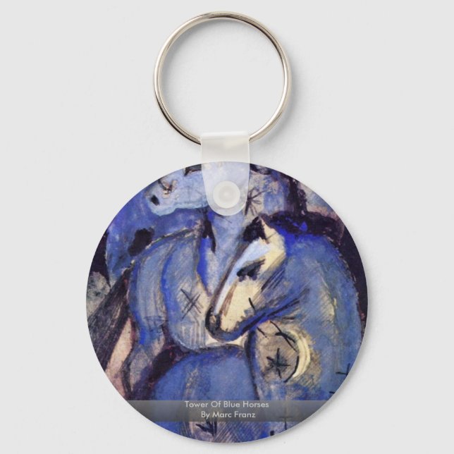 Tower Of Blue Horses By Marc Franz Key Ring (Front)