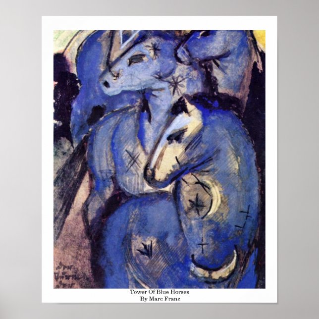Tower Of Blue Horses By Marc Franz Poster (Front)