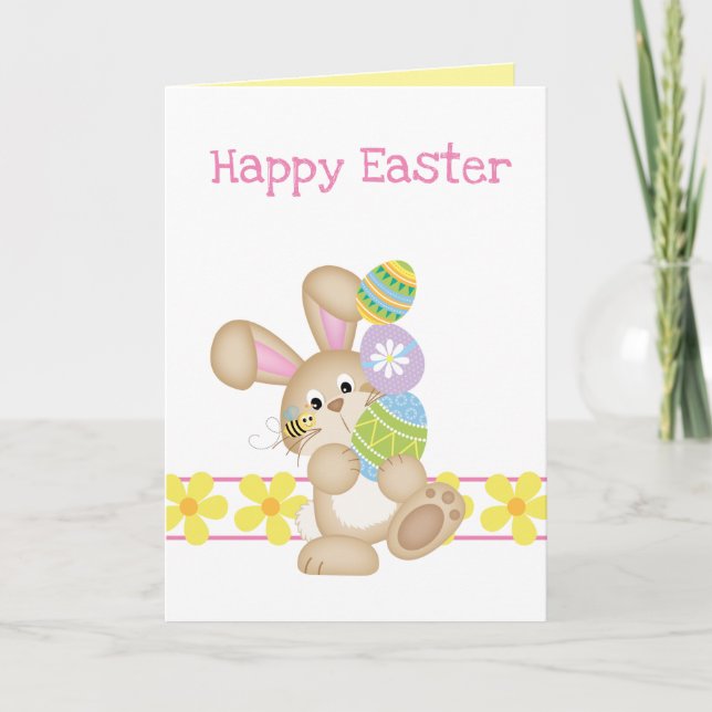 Tower Of Coloured Easter Eggs Greeting Card (Front)