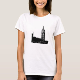 Tower of London Big Ben Black and White Photograph T-Shirt