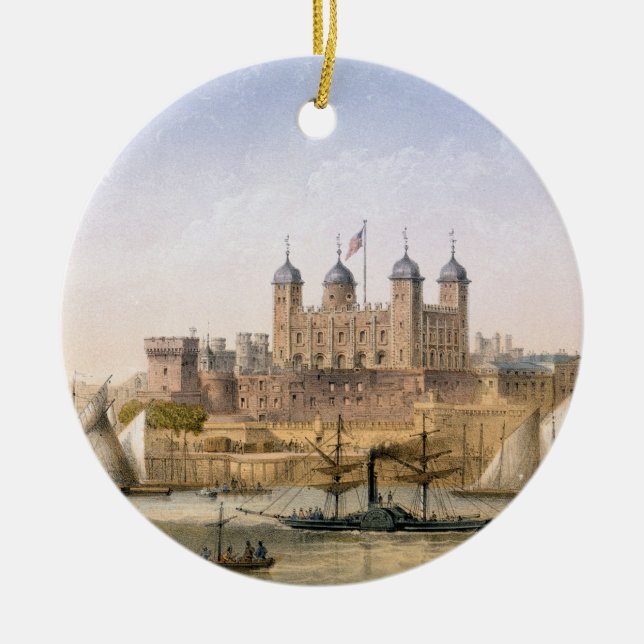 Tower of London, c.1862 (colour litho) Ceramic Tree Decoration (Front)