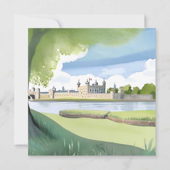 Tower of London | UK Watercolor Landscape Card (Front)