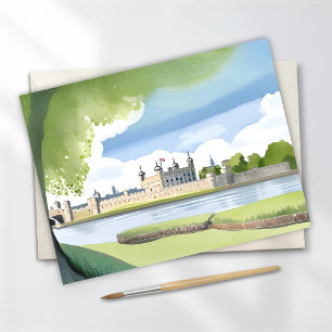 Tower of London   UK Watercolor Landscape Postcard