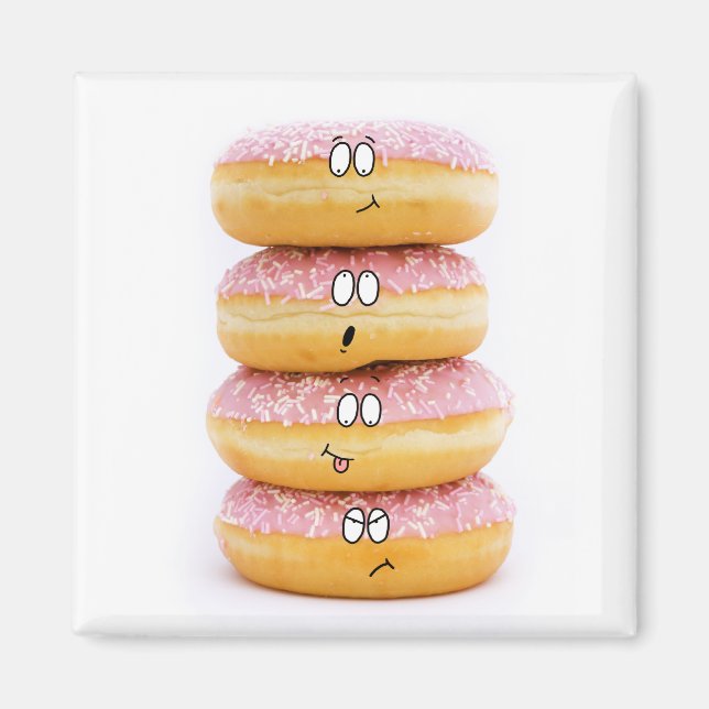 tower of pink doughnut characters magnet (Front)