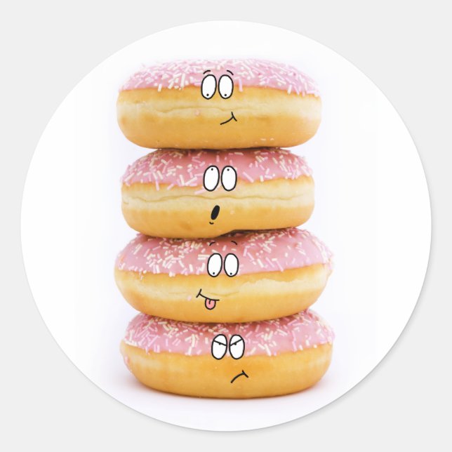 tower of pink doughnut characters sticker (Front)