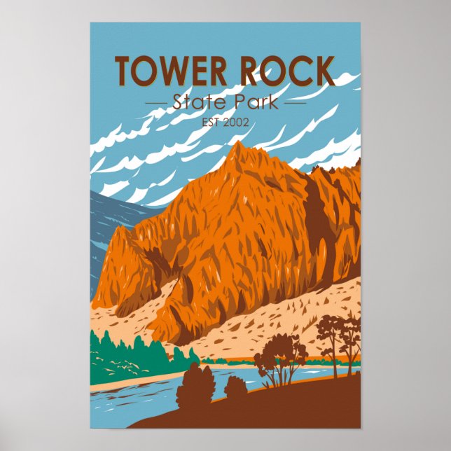 Tower Rock State Park Montana Vintage  Poster (Front)