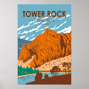 Tower Rock State Park Montana Vintage Poster