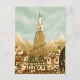 towering fantasy art postcard