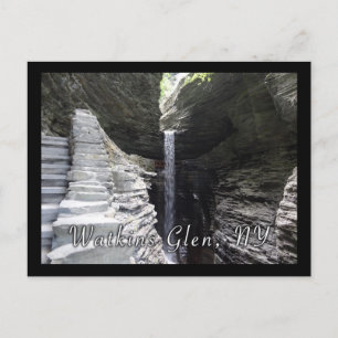 Towering Waterfall Watkins Glen Postcard