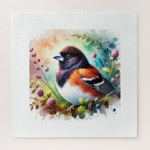 Towhee Bird 280824AREF136 - Watercolor Jigsaw Puzzle