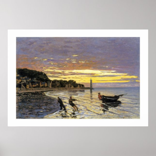 Towing a Boat, Honfleur Poster (Front)