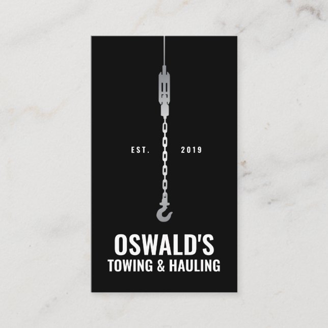 Towing and Hauling Service Business Card (Front)