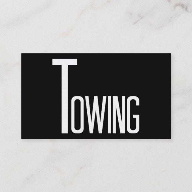 Towing Black and White Business Card (Front)