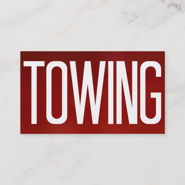 Towing Bold Red Business Card (Front)