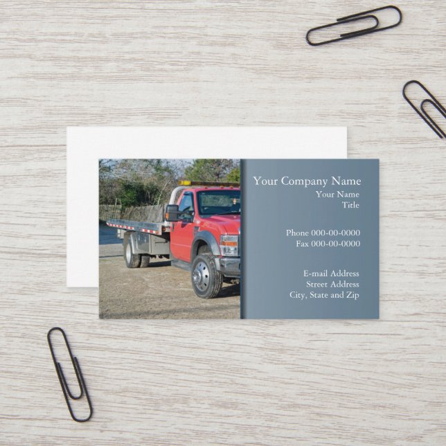 Towing Business Card (Front/Back In Situ)