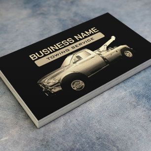 Towing Company Gold Tow Truck Professional Business Card