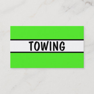Towing Neon Green Business Card