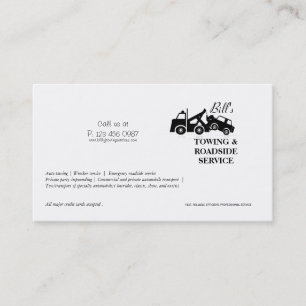 Towing Roadside Wrecker Service Business Card