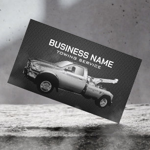 Towing Service Tow Truck Professional Black Metal Business Card