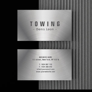 Towing Stainless Steel Business Card