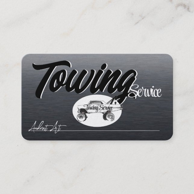 Towing Template Mighty, 3.5" x 2.5"   Business Car Business Card (Front)