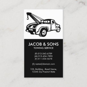 Towing Tow Truck Auto Assist Business Card