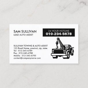 Towing Tow Truck Auto Assist Business Card