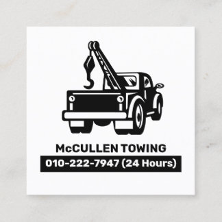 Towing Tow Truck Auto Assist Square Business Card