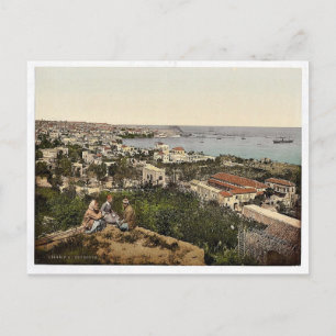 Town and harbour from St. Dimila, Beyrout, Holy La Postcard