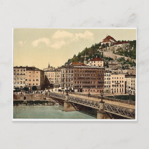 Town bridge, convent and Kapuzinerberg, Salzburg, Postcard