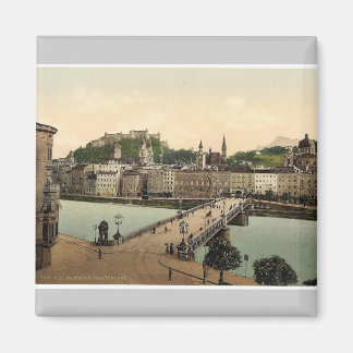 Town bridge, Salzburg, Austro-Hungary rare Photoch Magnet