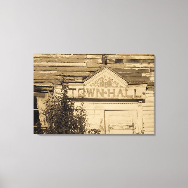 Town Hall 1898 Sign Wrapped Canvas Print (Front)
