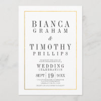 Town Hall Typography Wedding Celebration Invite