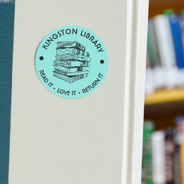 Town Library Read It Love it Return It Customise Classic Round Sticker