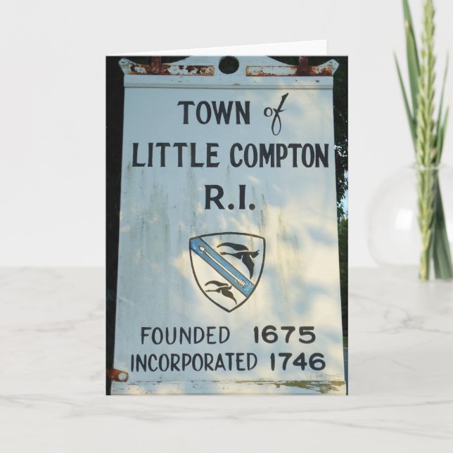 Town Little Compton, RI - Founded 1675 wooden sign Card (Front)