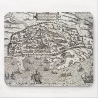 Town map of Alexandria in Egypt, c.1625 (engraving