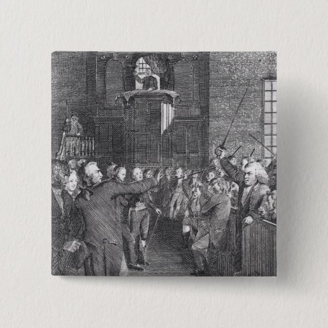 Town Meeting from M'Fingal', by John Trumball 15 Cm Square Badge (Front)