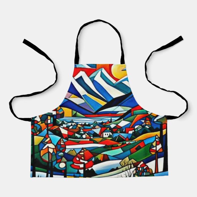 Town nestles in fjord 8 apron (Front)
