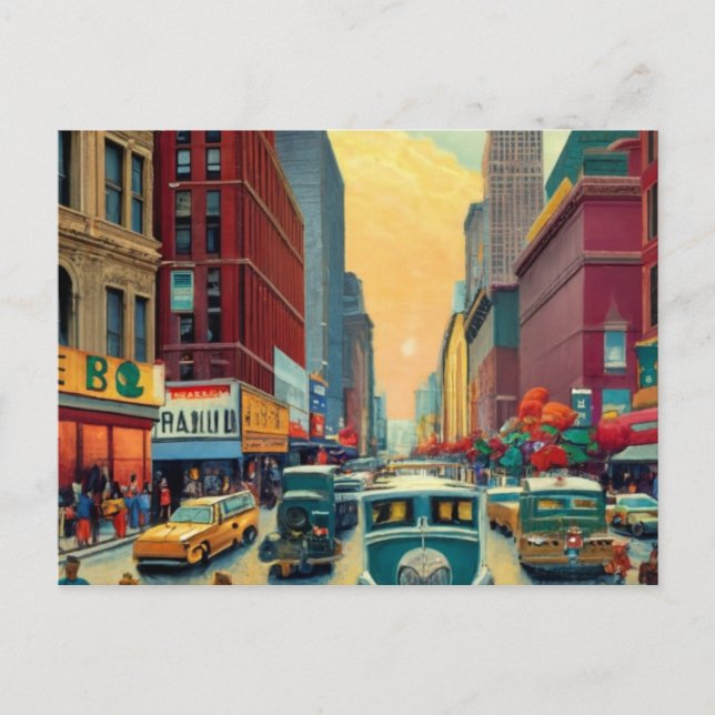 Town new york  holiday postcard (Front)